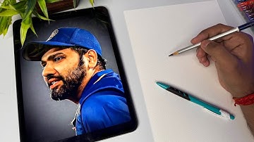 Rohit Sharma Drawing,  LOOMIS Method Drawing,  Outline Tutorial 😍