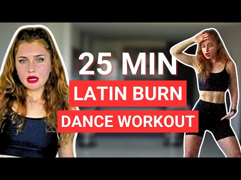 25 Min Latin Burn Dance Workout — No breaks, full-body workout, salsa, reggaeton, merengue, cumbia — indoor walking workout video