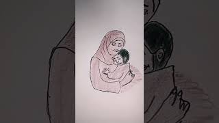 Mothers Love Beautiful Sketch Drawing
