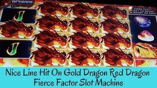 NICE LINE HIT ON GOLD DRAGON RED DRAGON FIERCE FACTOR SLOT MACHINE - SunFlower Slots