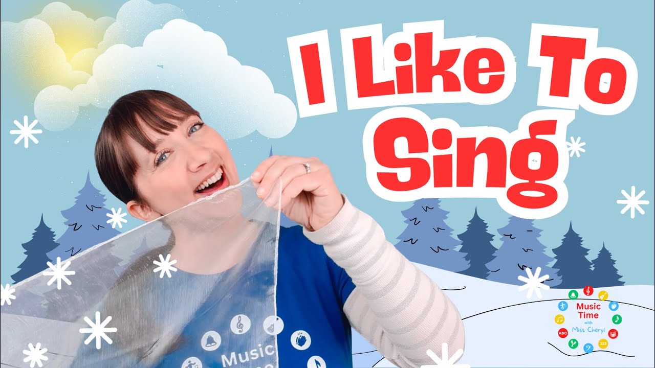 I Like To Sing 🎶 Winter Scarf Movement Song for Kids 🎶 Music Time with Miss Cheryl