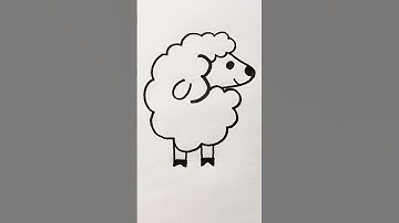 How to draw a Sheep 🐑 with 3 number. step by step for beginners #art #drawing #reels