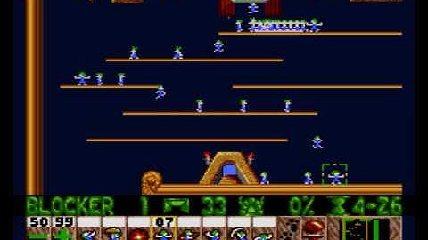 Lemmings - Sega Genesis - Fun 03 - Tailor made for blockers.