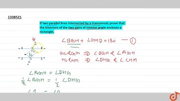 If two parallel lines intersected by a transversal; prove that the bisectors of the two pairs