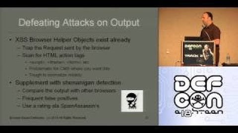 DEF CON 18 Hacking Conference Presentation By James Shewmaker Browser Based Defenses Video