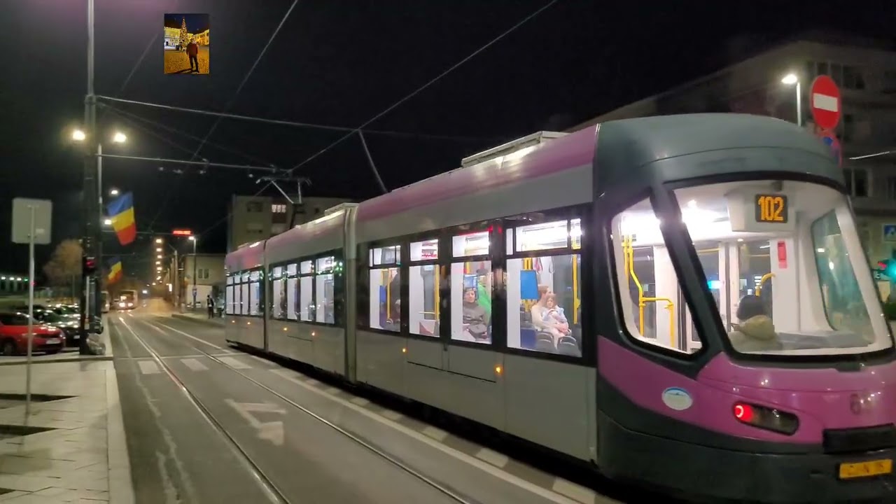 Cluj-Napoca: piaţa Gării. Trams nr. 95, 93 (route 102)