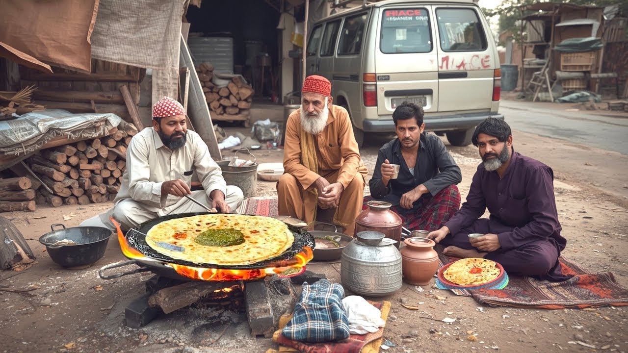 PURE DESI PUNJABI STREET FOOD 😍 SAAG MAKHAN | ALOO PARATHA - PAKISTAN STREET FOOD