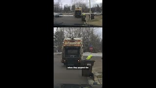DASHCAM VIDEO: Ohio sanitation worker gets big shock when suspect pops out of trash can