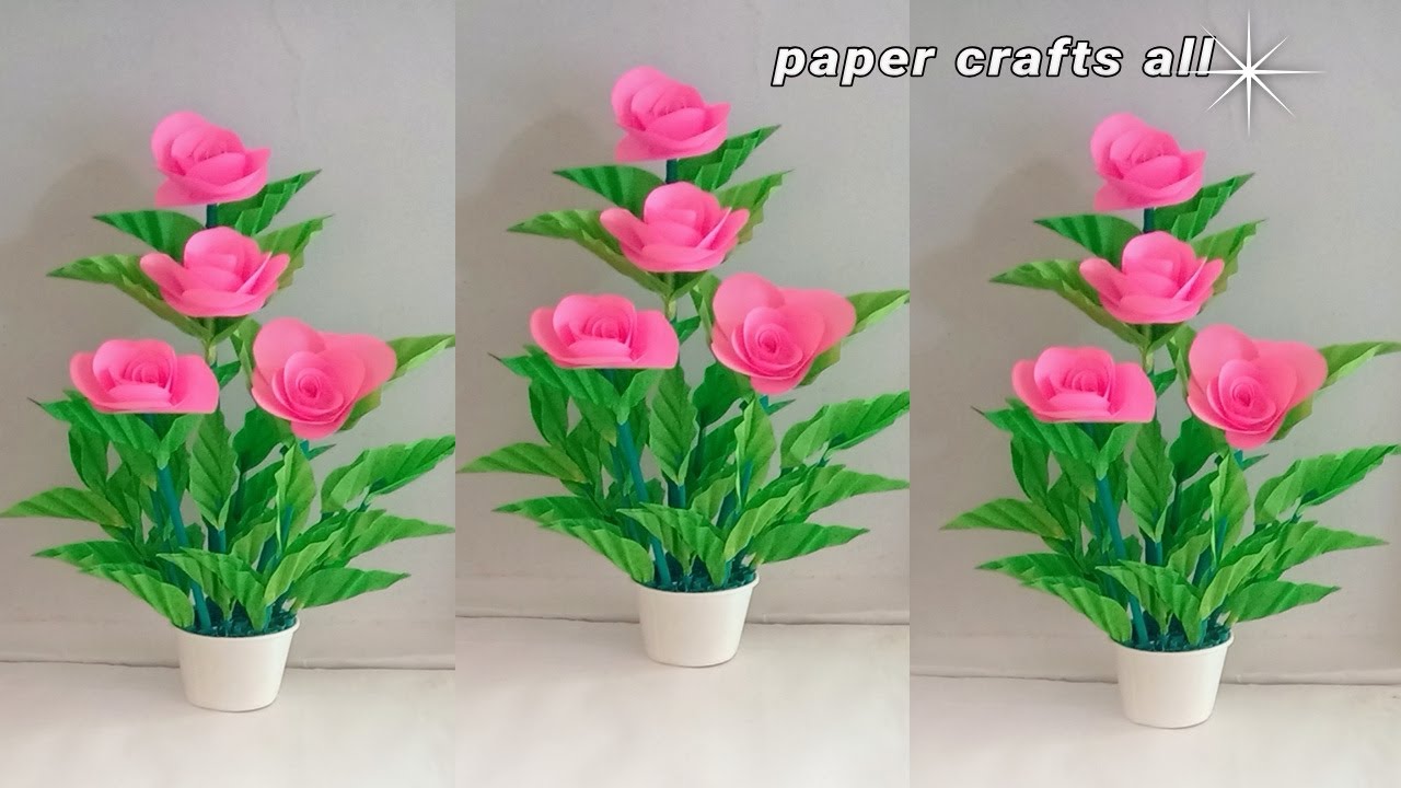 how to make artificial flowers at home with paper / diy home decoration  paper flower 