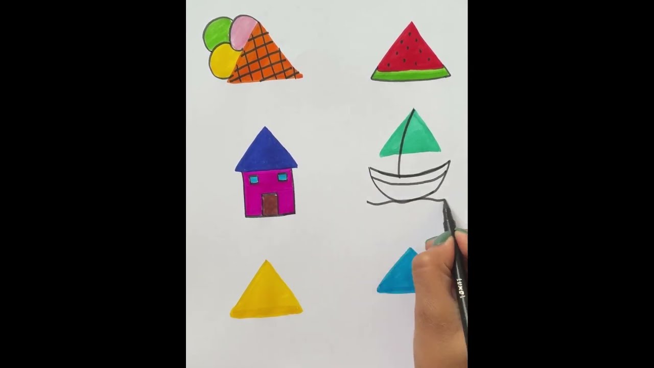 Triangle Shape Drawing Very Easy Shorts Drawingeasyar