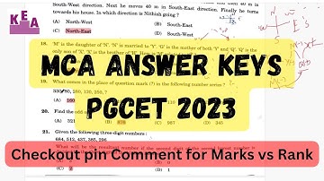 Calculate Your Score || Answer Keys MCA PGCET 2023