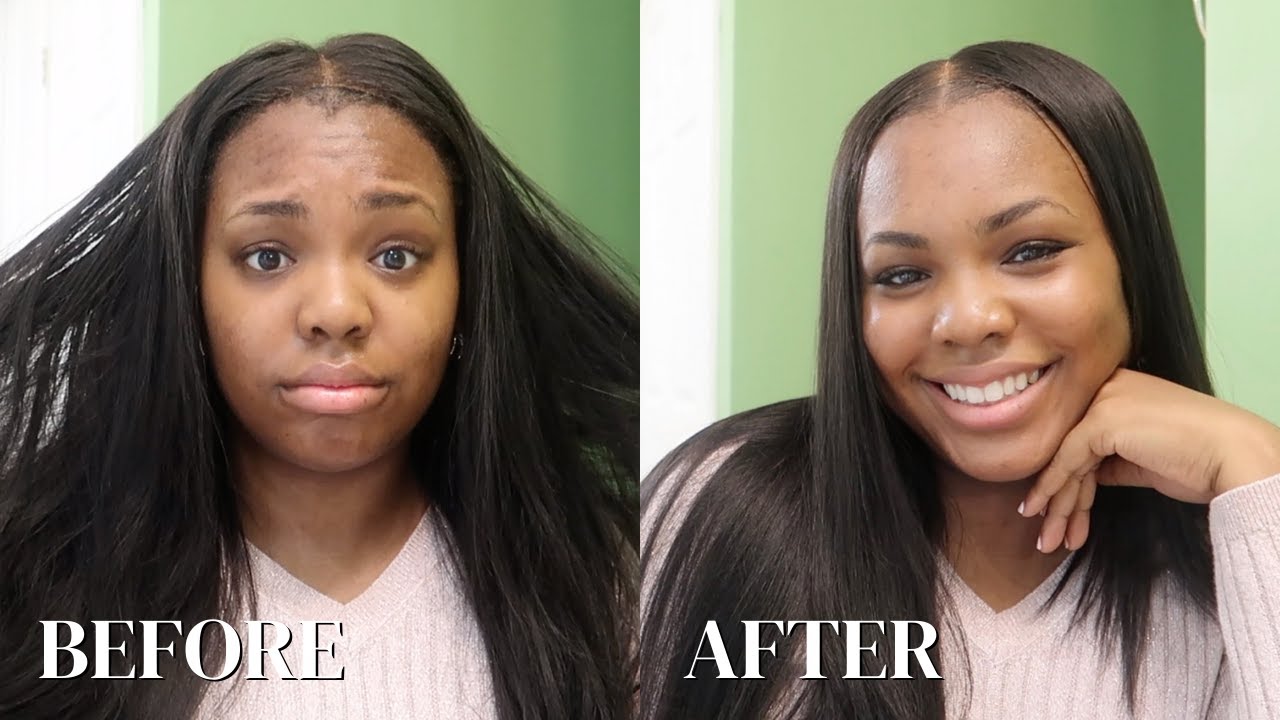 refreshing my 1 month old lace closure sew in - YouTube