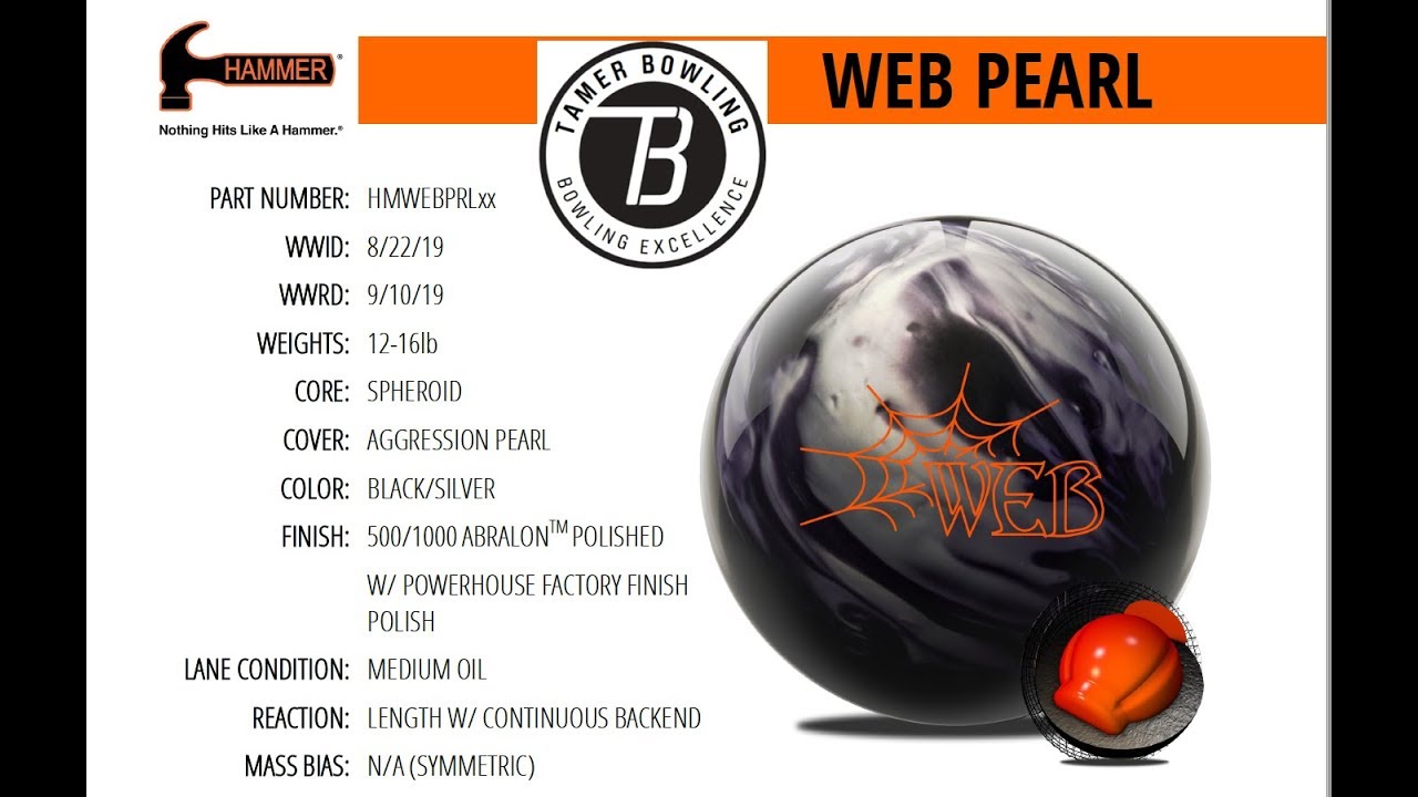 Hammer Web Pearl (3 testers - 2 patterns) by TamerBowling.com
