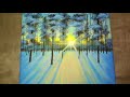 How to Paint Snowy Morning in the forest / Acrylic painting for beginners / STEP by STEP