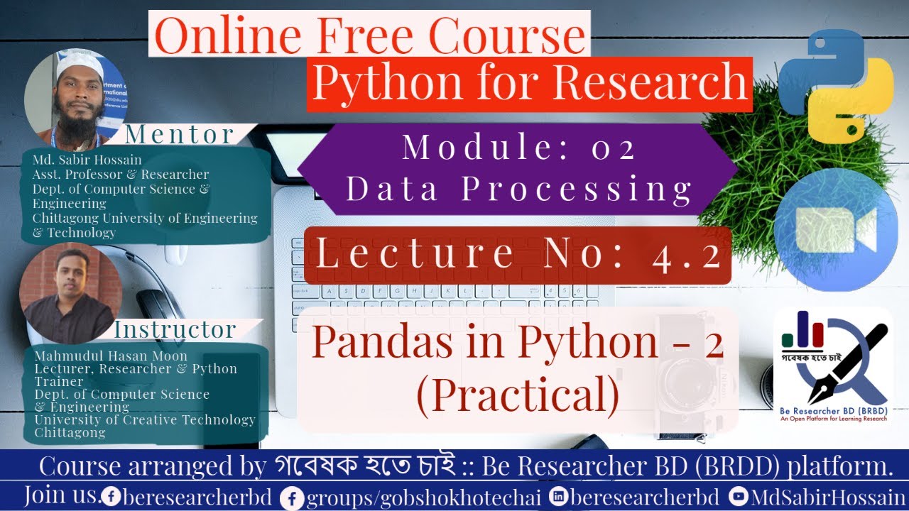 Lecture 4.2: Pandas in Python - 2 (Practical) ।। Python for Research ...