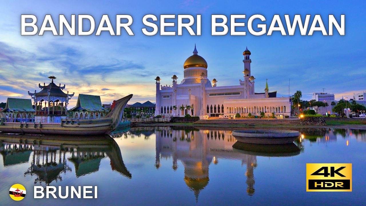 Bandar Seri Begawan 🇧🇳 Brunei – 4K Walking Tour | Downtown, Kampong Ayer & Gadong Night Market