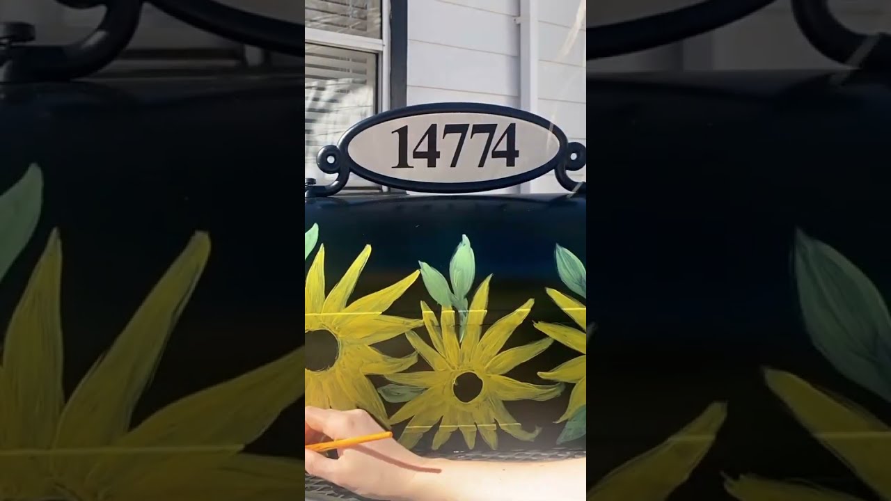 Custom Painted Sunflower Mailbox 