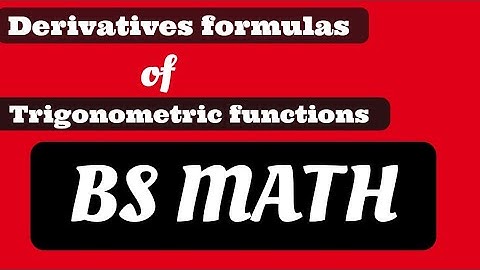 Derivatives formulas of Trigonometric functions|bs maths|Derivatives formulas |fsc math ch 2 ex 2.5|