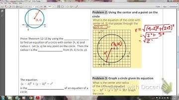 MATHIS GEOM Lesson 12-5 Circles in the Coordinate Plane