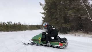 Breaking trails on two John Deere JD600 vintage snowmobiles by Roger Cormier 86 views 7 days ago 13 minutes, 26 seconds