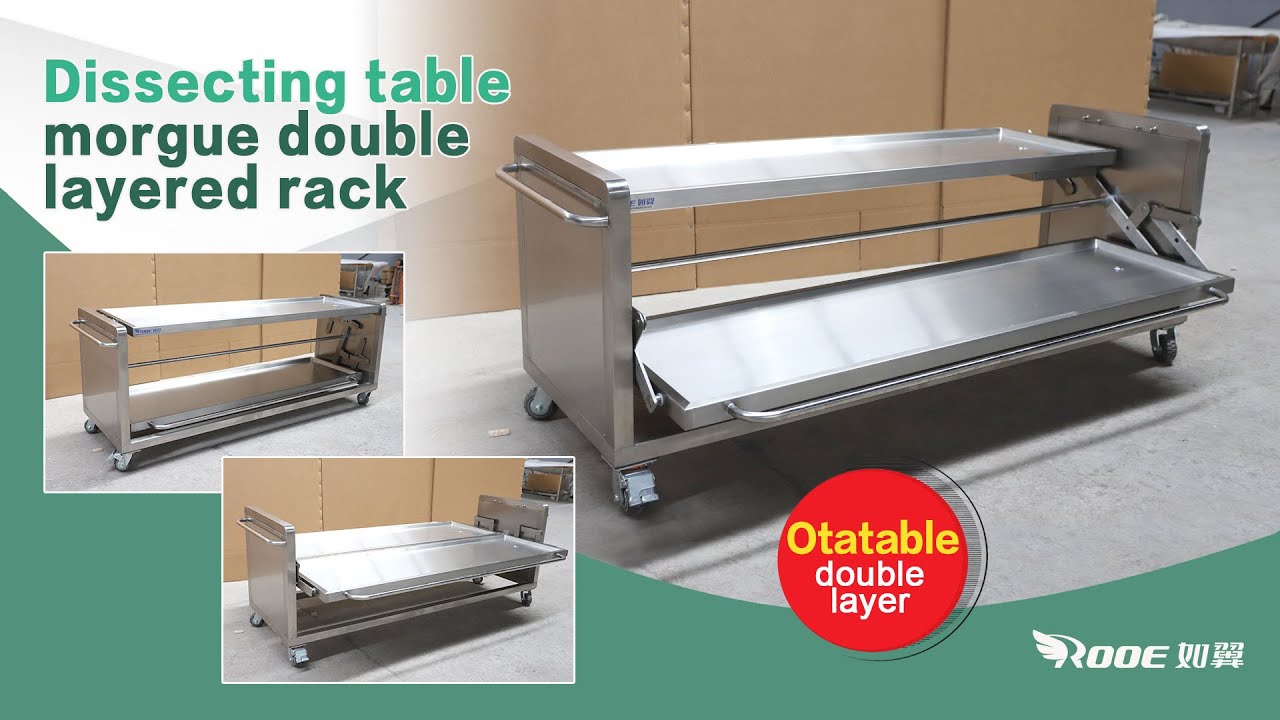 Rotatable Double Layers SUS304 Corpse Storage Rack Embalming Table with ...