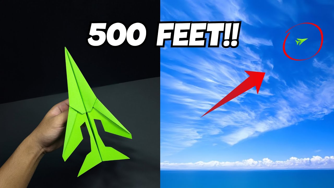 How to make a paper airplane that flies far up to 500 feet - YouTube