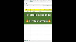 Clean Your Excel Errors Like a Pro 💯 IFERROR Formula