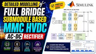 Detailed modelling of Full bridge submodule based MMC HVDC AC-DC Rectifier in Simulink