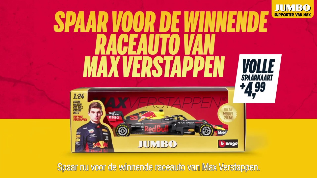 Reciteren Bewusteloos accent Reclame Archief - Jumbo: bemachtig de raceauto van Max Verstappen - Reclame  2019