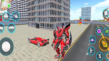 Red Mega Robot in The City of Transformer Jet Bike Transformation 2020 Game #10 - Android Gameplay