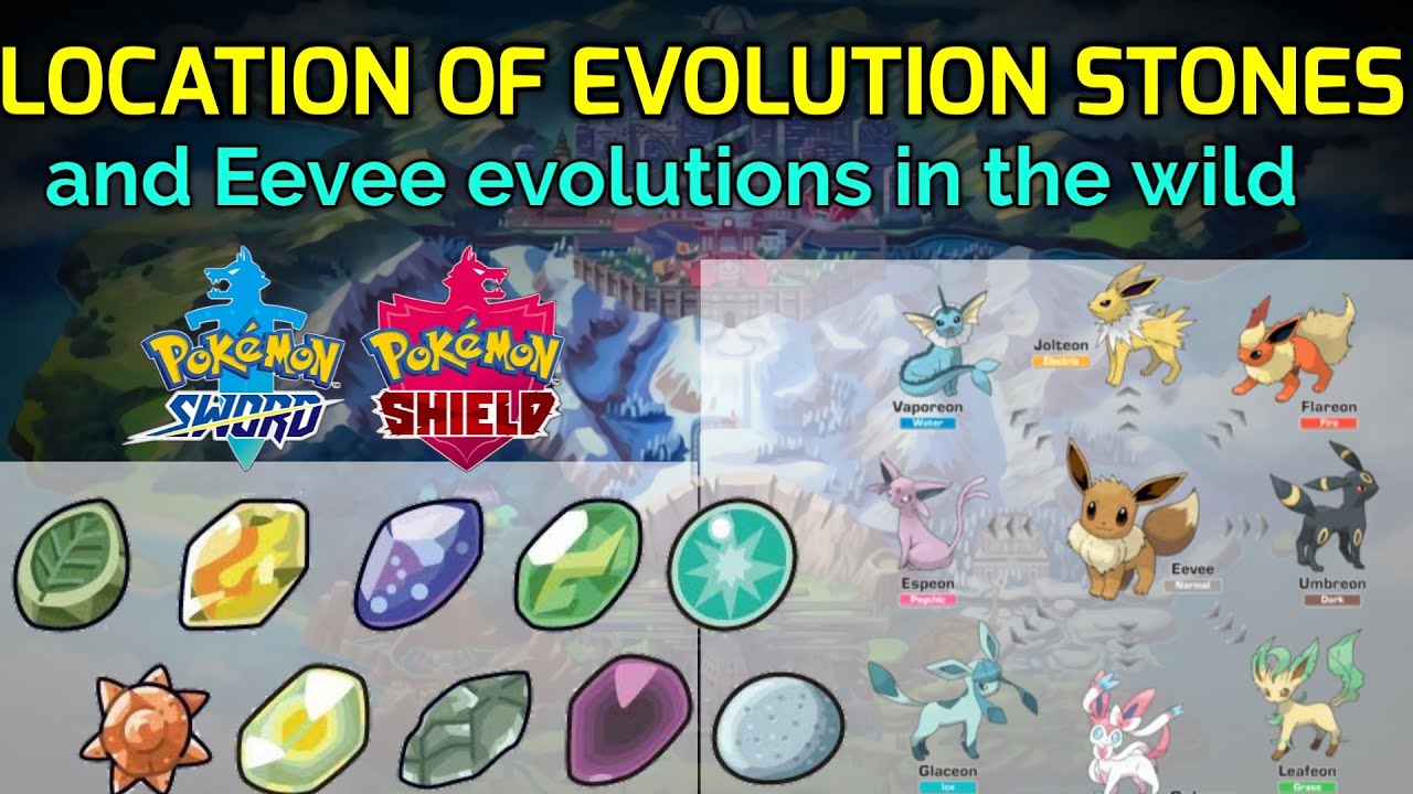 Where To Find All Evolution Stones And Eevee Evolutions In The Wild Youtube