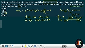 Let the area of the triangle formed by the straight line L:x+by+c=0 with coordinate axes be 48 squar