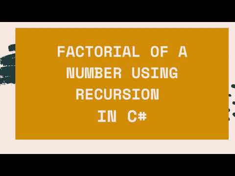Factorial using recursion in c# - YouTube