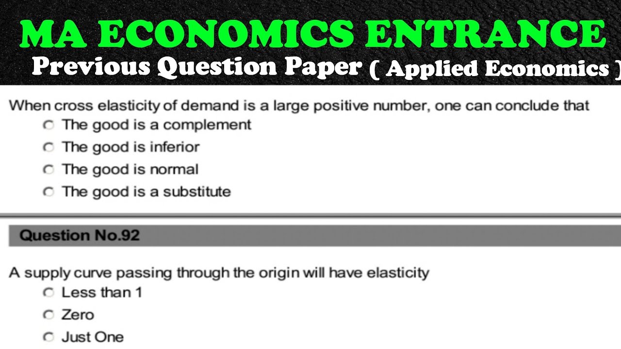 ma economics assignment