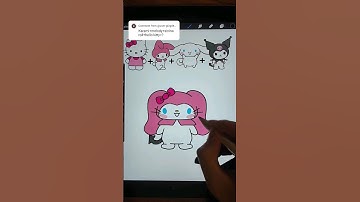 Hello kitty + My melody + cinnamoroll + kuromi 💕 #hellokitty #kuromi #drawing #sanrio #cinnamoroll