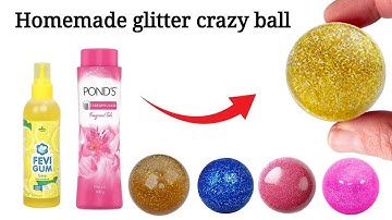 How to make glitter crazy bouncy balls at home/Bouncy ball/homemade crazy ball/diy jumping ball#diy