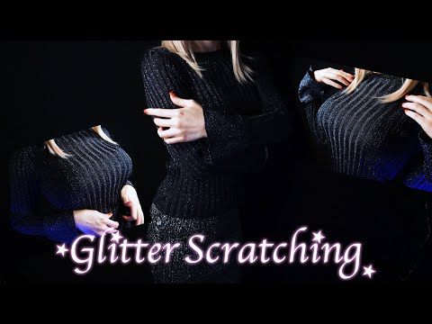 ASMR (◉◉)Glitter scratching Whisper in the distance / キラキラした服の音 99倍のトリガー