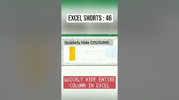 EXCEL SHORTS : 46 QUICKLY HIDE AND UNHIDE ENTIRE COLOUM । #shorts #excelshortvideos