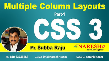 CSS3-layouts met meerdere kolommen, deel 1 | CSS3-zelfstudie | Dhr. Subba Raju