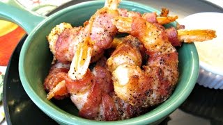 Bacon Fried Shrimp with Pepper Jack Cheese  PoorMansGourmet