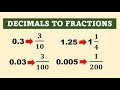 Decimals to fractions fast conversion by math teacher gon