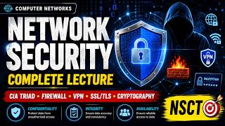 Network Security Complete Lecture|CIA Triad, Firewall, VPN, SSL/TLS, Cryptography |Computer Networks