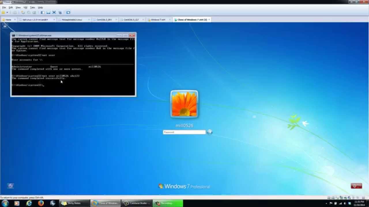 bypass windows 7 password using command prompt