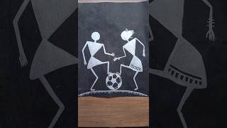warli football players ⚽ #ytshorts #warliart #footballshorts #fifaworldcup2026 #drawingideas