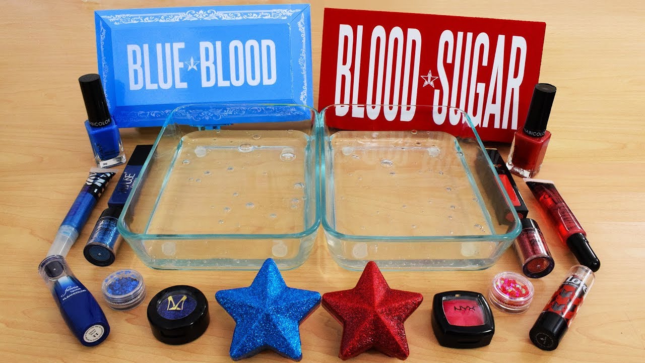 Blue vs Red - Mixing Makeup Eyeshadow Into Slime! Special Series 108 Satisfying Slime Video