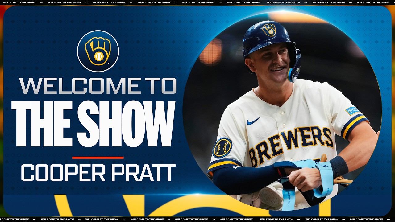 Cooper Pratt picks up his 1st MLB HIT and RBI for the Brewers! (MLB's No. 63 overall prospect!)