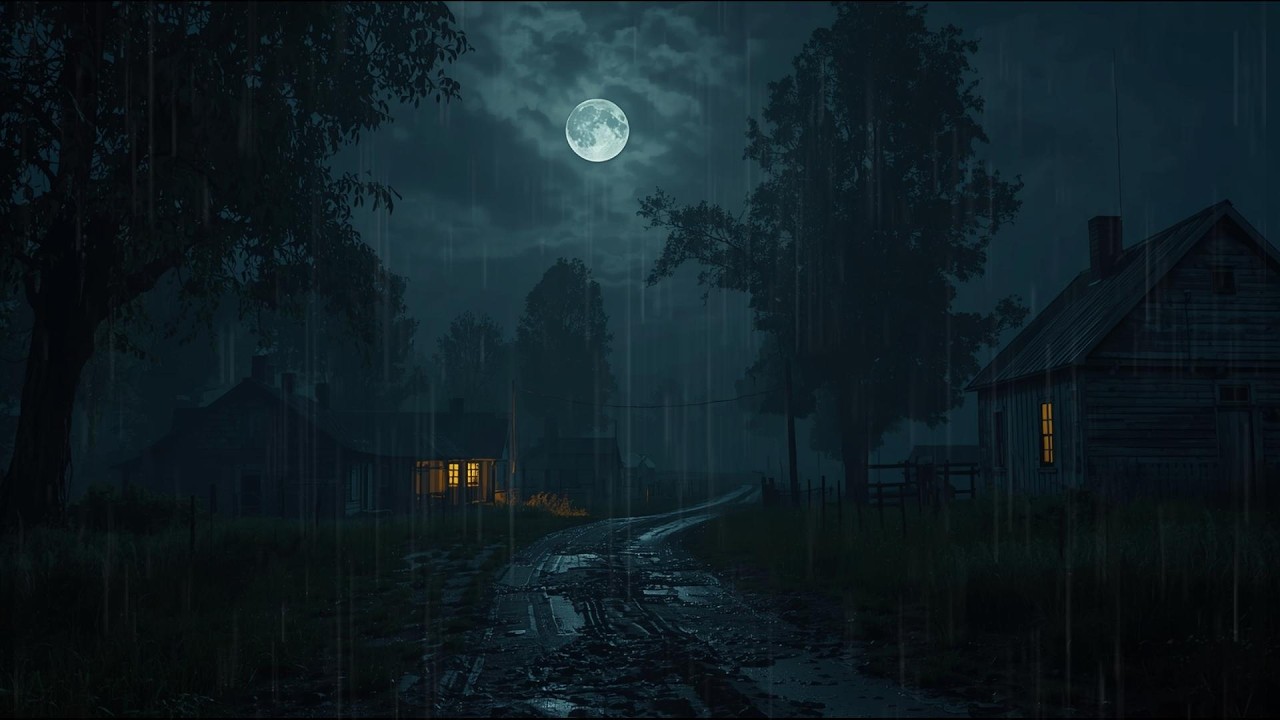 Peaceful Night ASMR Rain For Sleep | Relaxation & Meditation - Rural Night