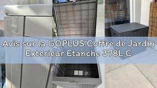 Avis sur la GOPLUS Coffre de Jardin Exterieur Etanche 378L,Coffre Exterieur Etanche HDPE Verrouillab