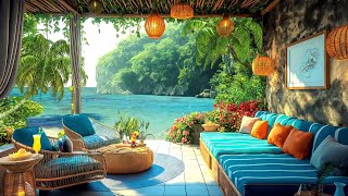 Relaxation Morning by a Seaside 🌴 Smooth Jazz Music in Wooden Porch Ambience for Good Mood, Focus