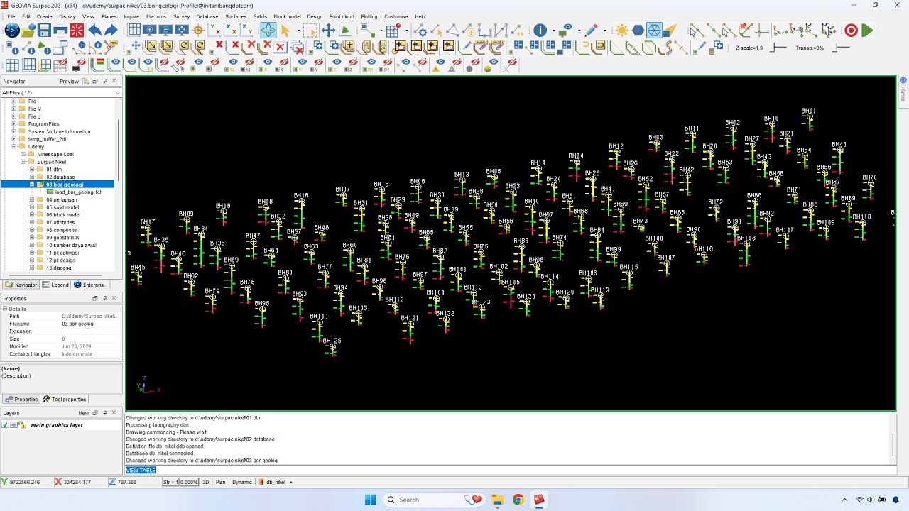 Visualisasi Bor Geologi Tambang Nikel dengan Surpac - YouTube
